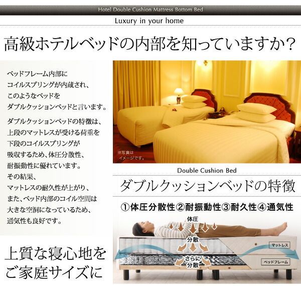 搬入 組立 簡単 寝心地が選べる ホテルダブルクッション 脚付きマットレスボトムベッド ベッドフレームのみ セミシングル NEXPOTALLINN_EU