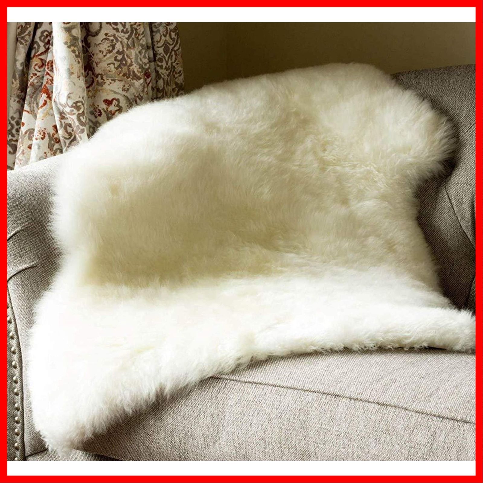 天然羊毛100% ホワイトシープスキンラグ 100×70cm ニュージーランド製