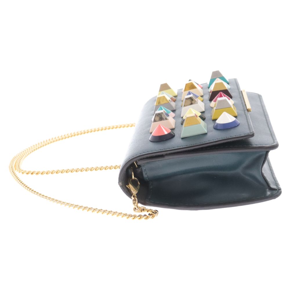 FENDI (フェンディ) マルチスタッズ チェーンウォレット ミニ