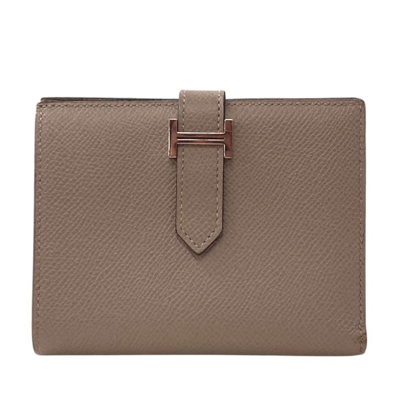 エルメス HERMES ベアンコンパクト A刻 グリアスファルト シルバー金具 エプソン レディース 二つ折り財布