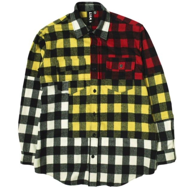 LIAM HODGES リアムホッジス 18AW PATCH WORK FLANNEL SHIRT パッチワークフランネルシャツ L Murti 長袖 オーバーサイズ チェック トップス g21004