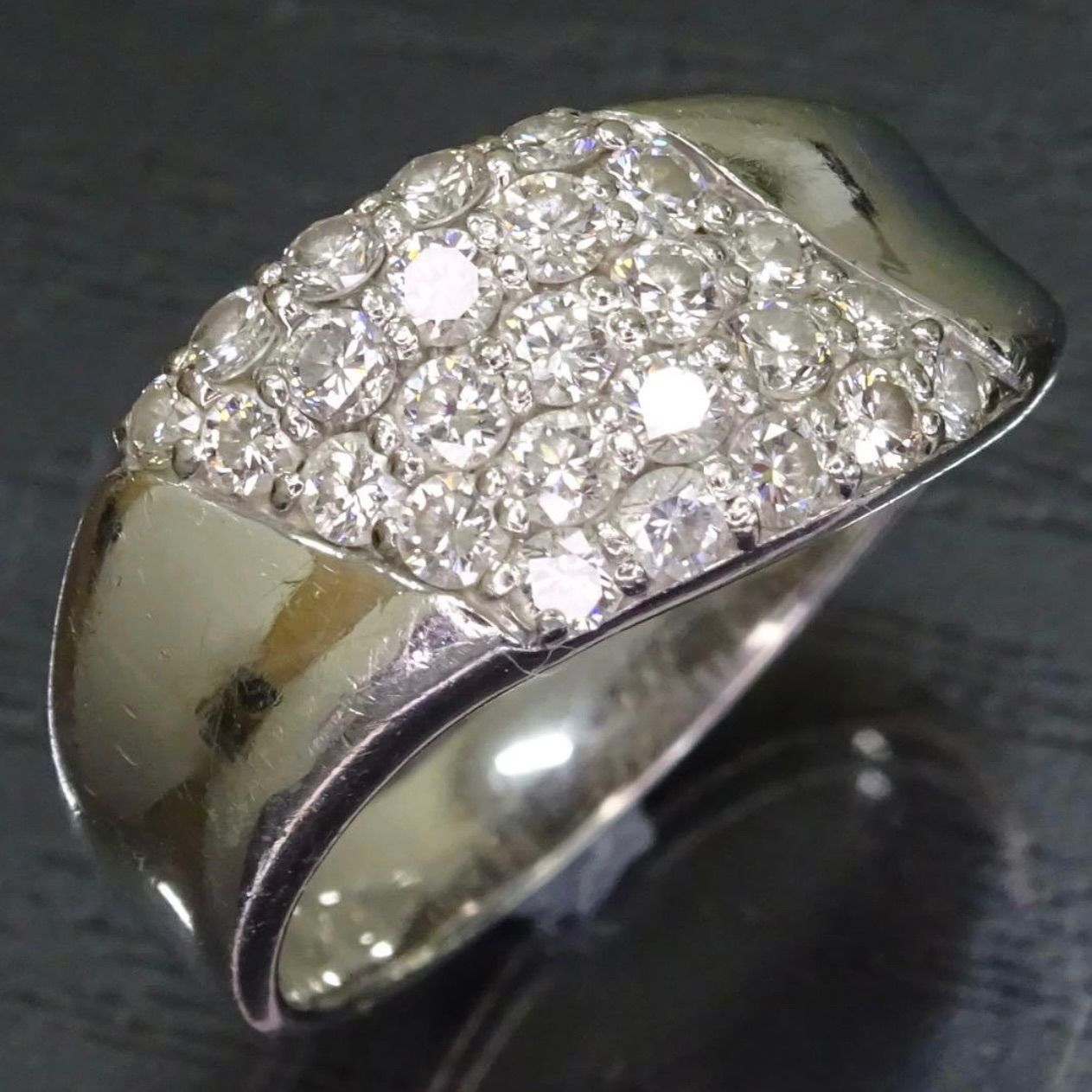 プラチナ pt900 三越ジュエリー 天然ダイヤモンド 1.00ct 幅広 