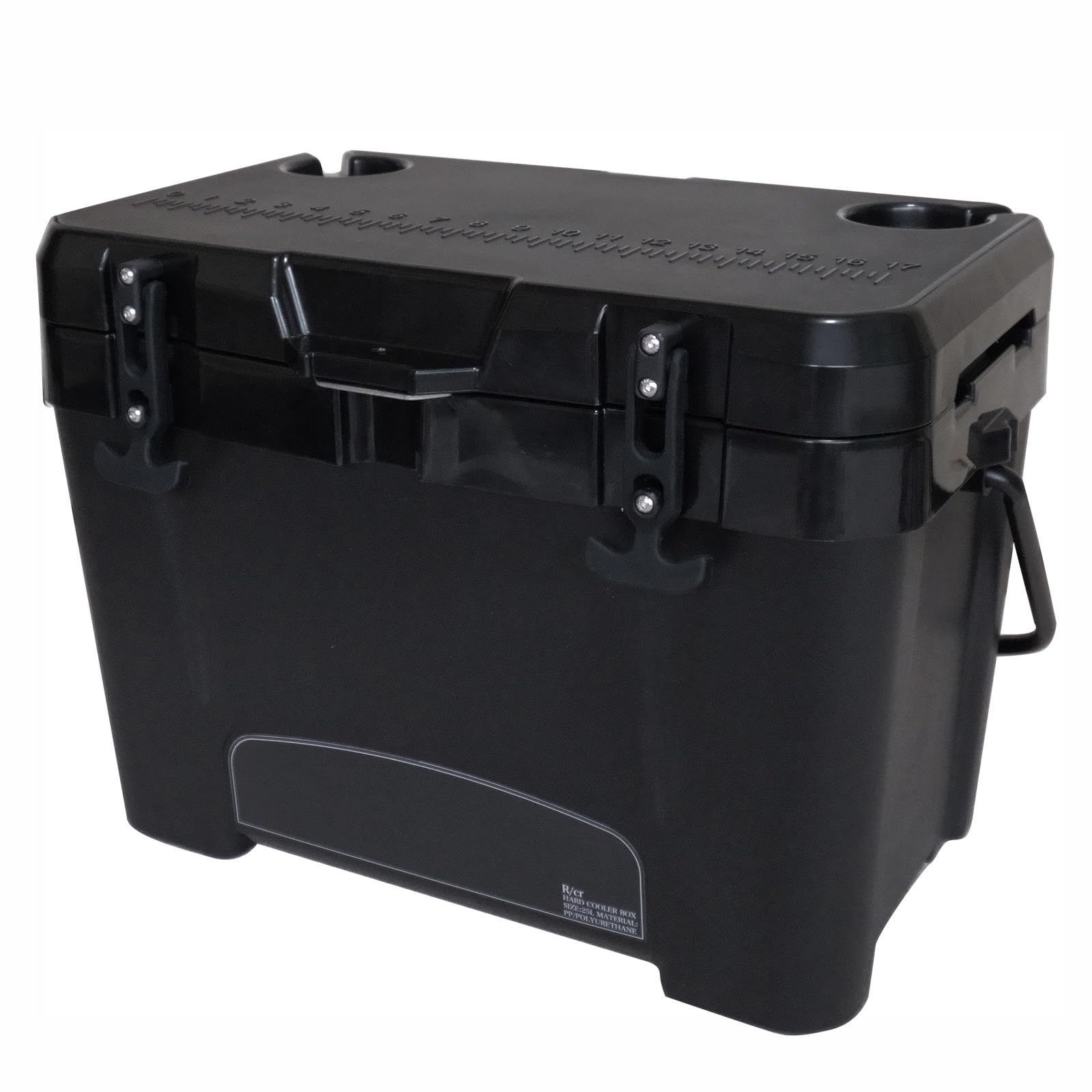 RcrCamp ハードクーラーボックス ブラック 25L ハードクーラー クーラーボックス クーラーBOX COOLERBOX ハードタイプ 保冷 高保冷 保冷力 長時間 保冷剤 ウレタン 発報 断熱 厚 25リットル