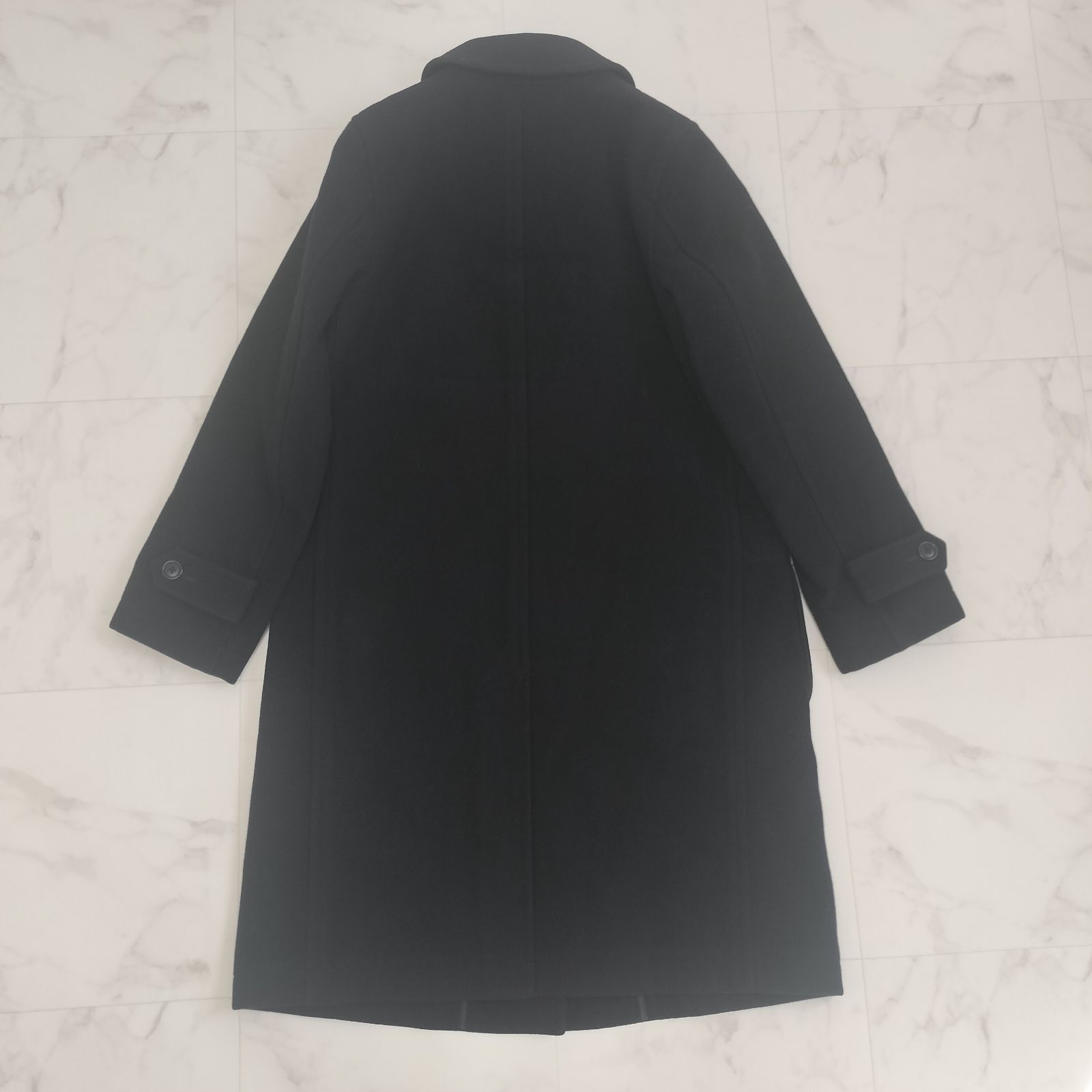 MHL. エムエイチエル メルトンウールロングコート 黒 S マーガレット 