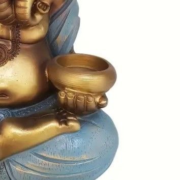 HOT，品質保証】 ガネーシャ 置物 オブジェ 青 金色 黄金 ゴールド