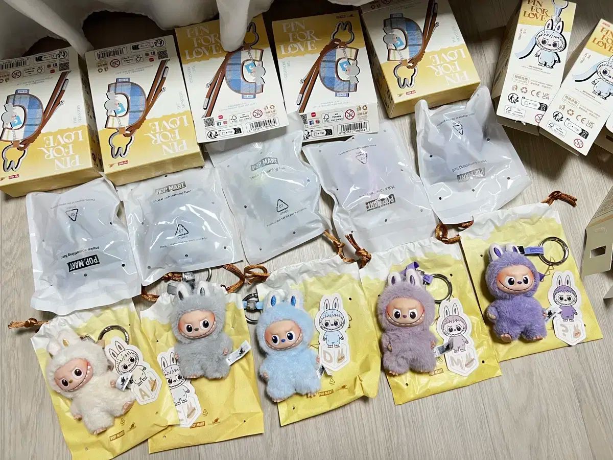 セット) ミニ ラブブ 人形 キーリング+ラブーブ イニシャル （ A ー M