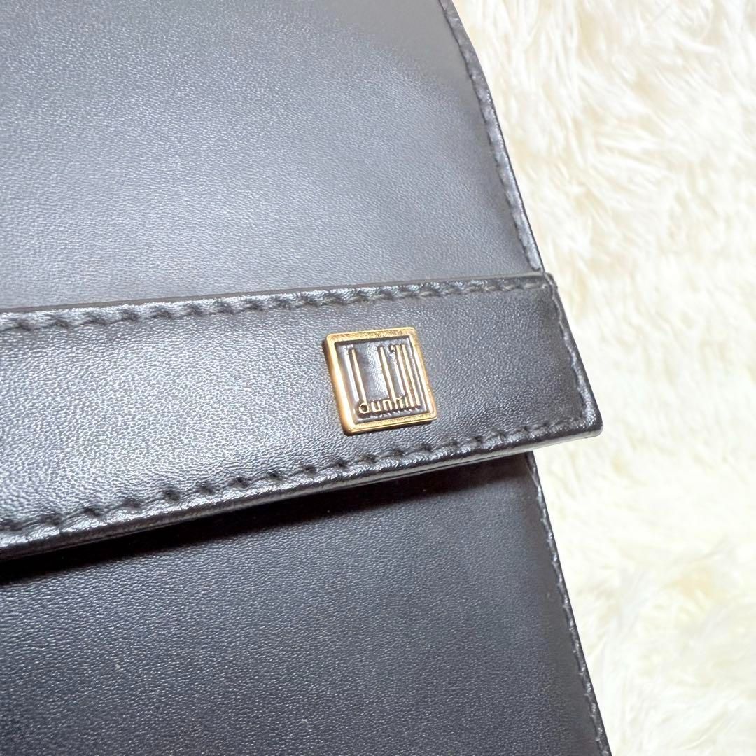 ダンヒル dunhill カバン　ブラックレザー Dunhill ダンヒル ロゴ セカンドバッグ レザー メンズ [中古