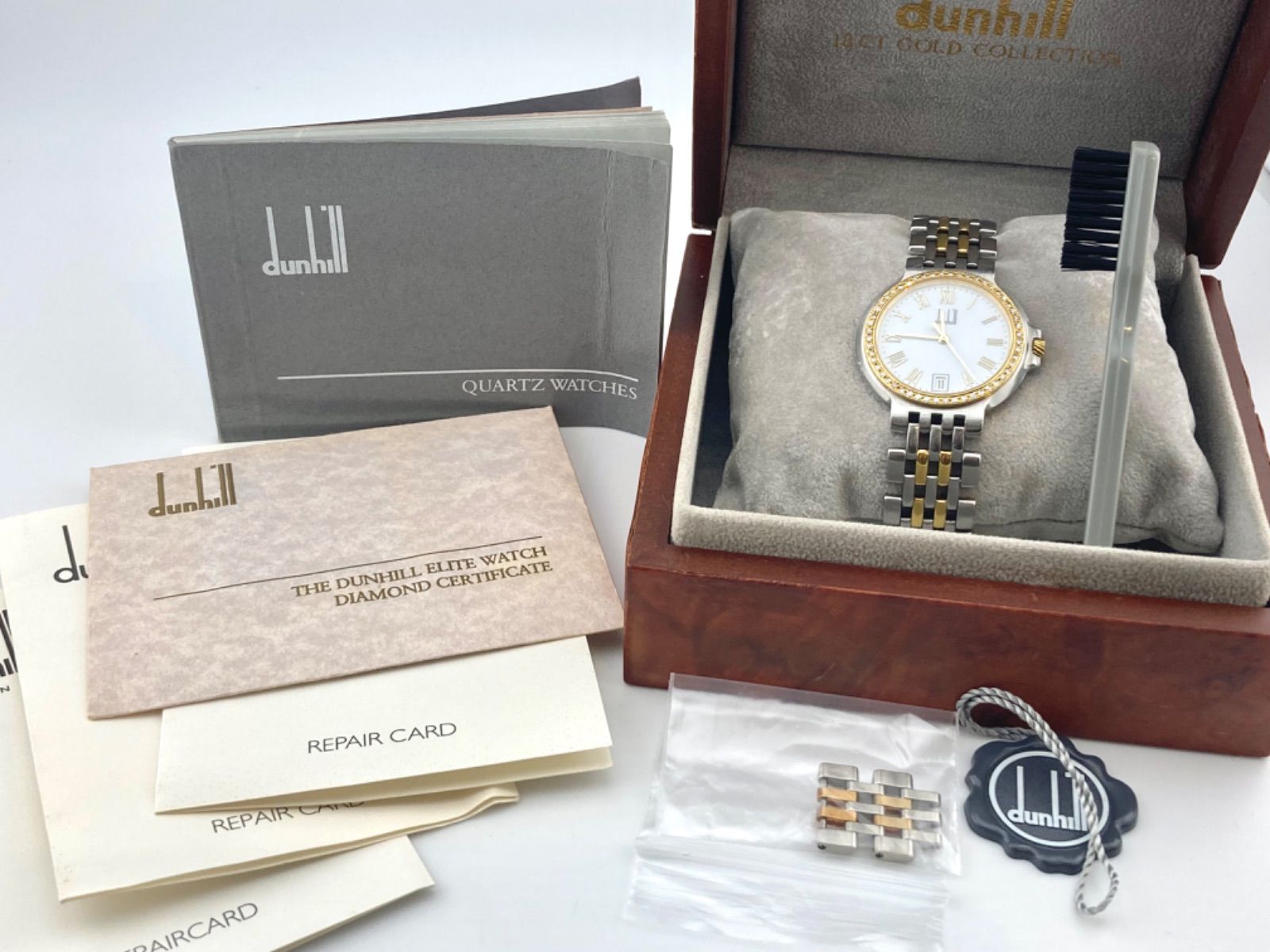 ウェイファー】Dunhill ダンヒル 時計 ホワイトローマン ☆極美品