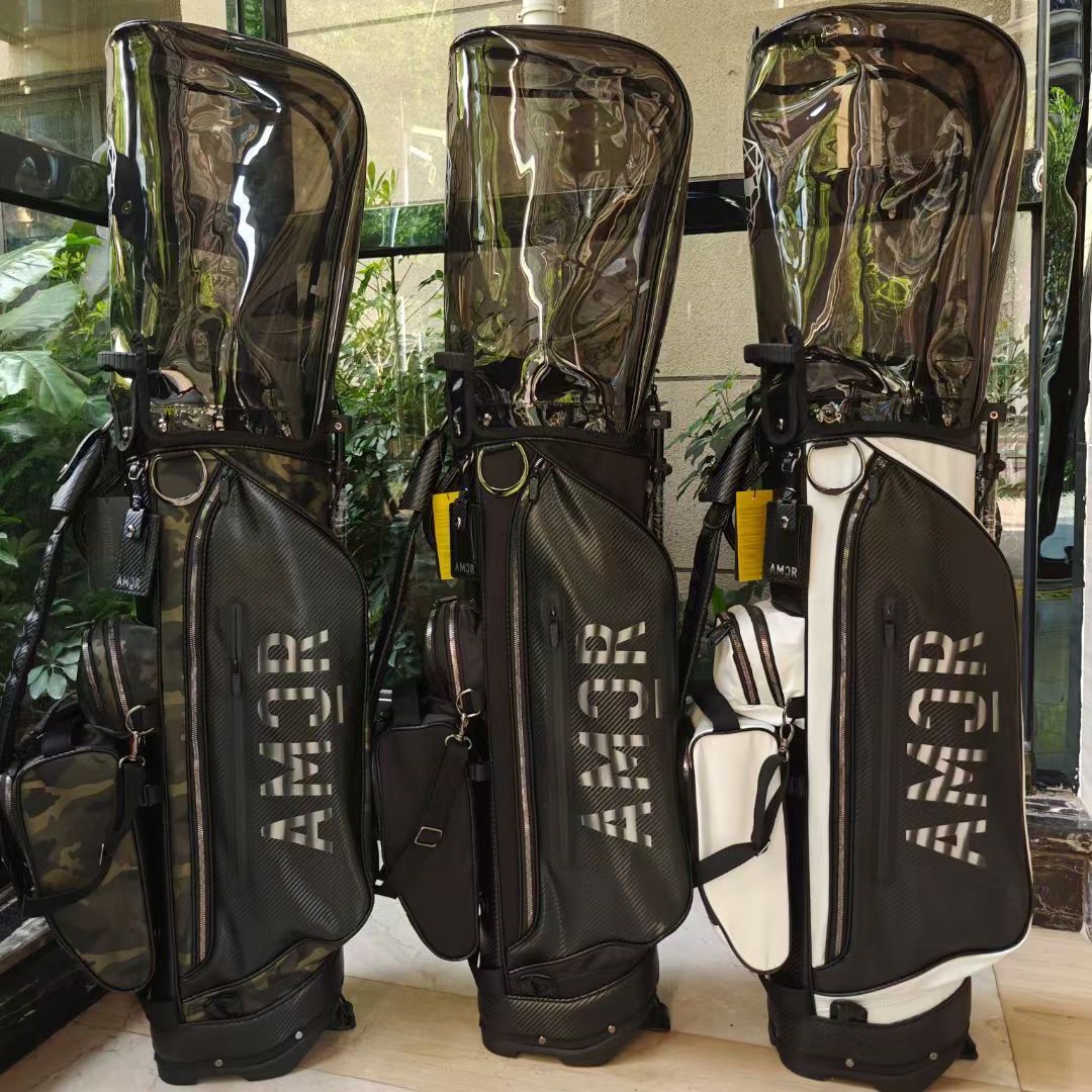 AMAZINGCRE ゴルフスタンドバッグ超軽量 ナイロン素材ブラック／ホワイト AMAZINGCRE ゴルフスタンドバッグ超軽量 ナイロン素材ブラック