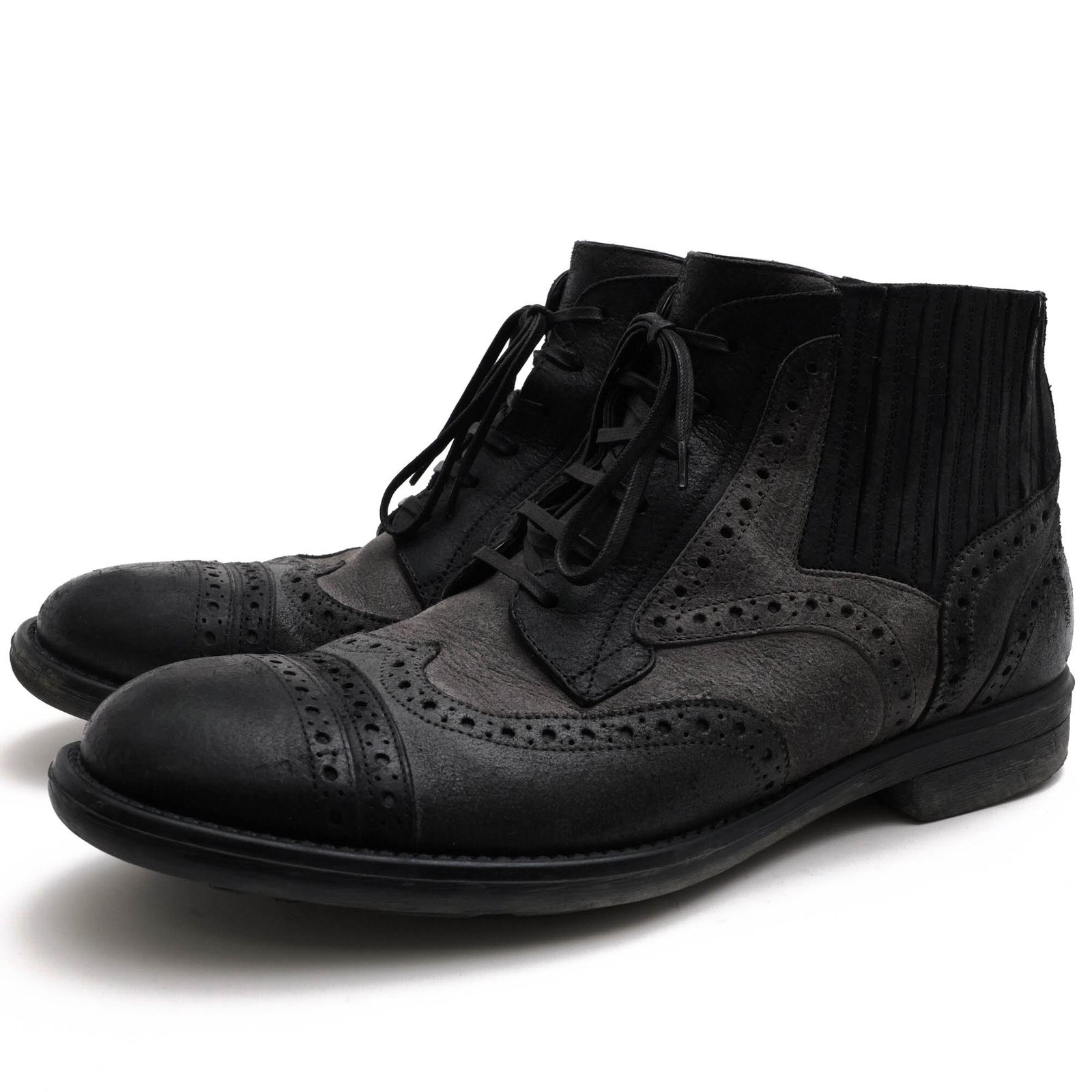 サイドジップブーツ イタリアンカーフ × エンボスカーフ イタリア製