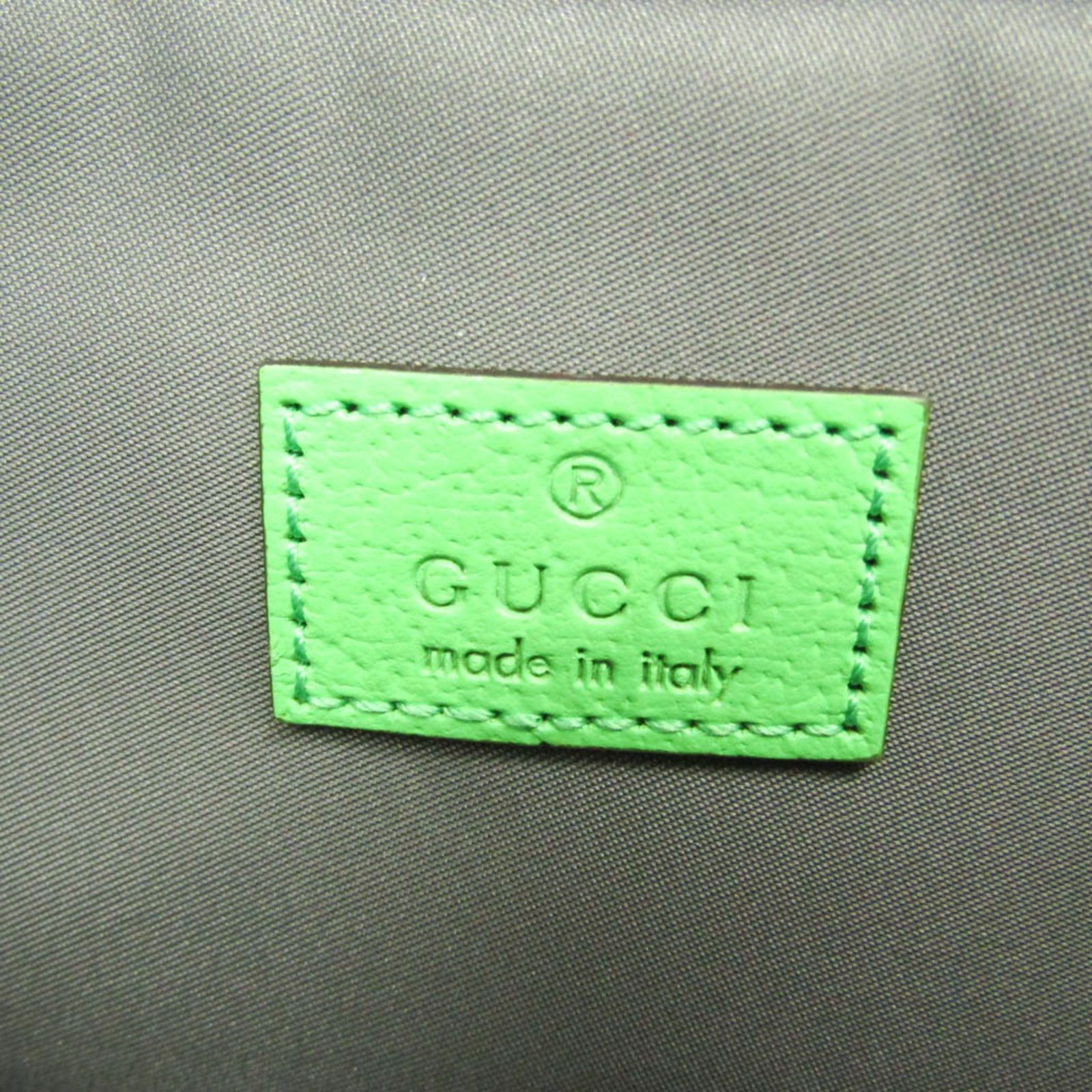 グッチ Gucci インターロッキングG 752102 メンズ レディース ナイロン キャンバス ウエストバッグ ボディバッグ グレー ライトグリーン レッド WWW_MORNINGWALKER_COM