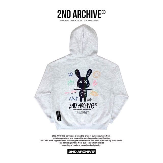 【韓国】（新品未使用　札なし）2NDARCHIVE カラフルウサギ パーカー 韓国】（新品未使用 札なし）2NDARCHIVE カラフルウサギ パーカー