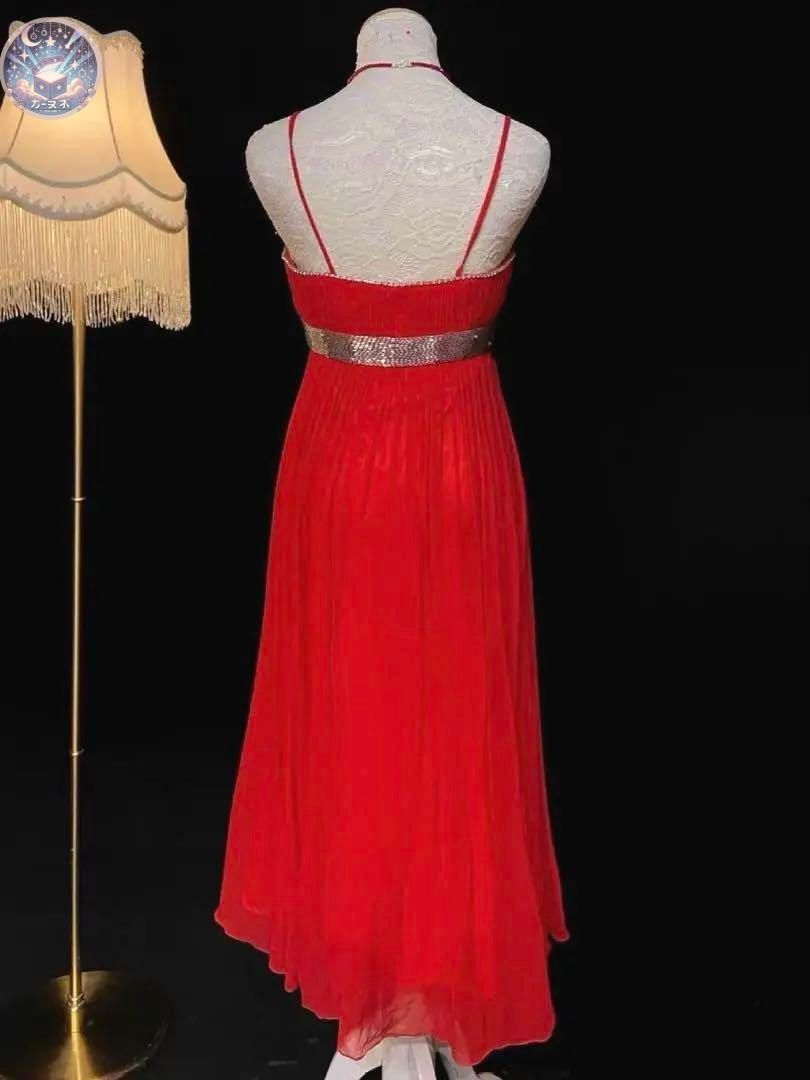 ストーン ビーズ付き パーティーワンピース ゴージャスデザイン