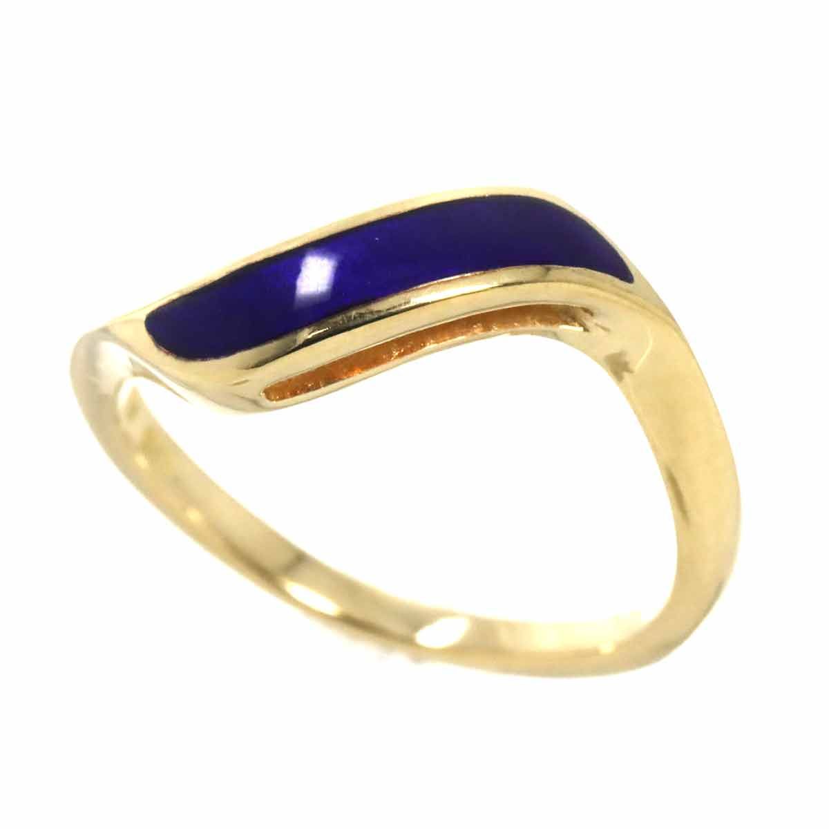 ミキモト MIKIMOTO 9号 リング エナメル K18 YG イエローゴールド 750  