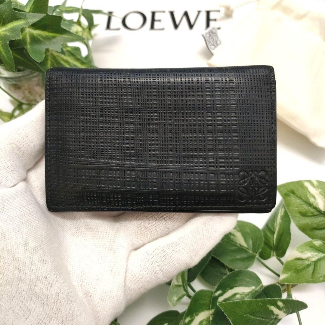 ロエベ カードケース カードホルダー リネン ブラック