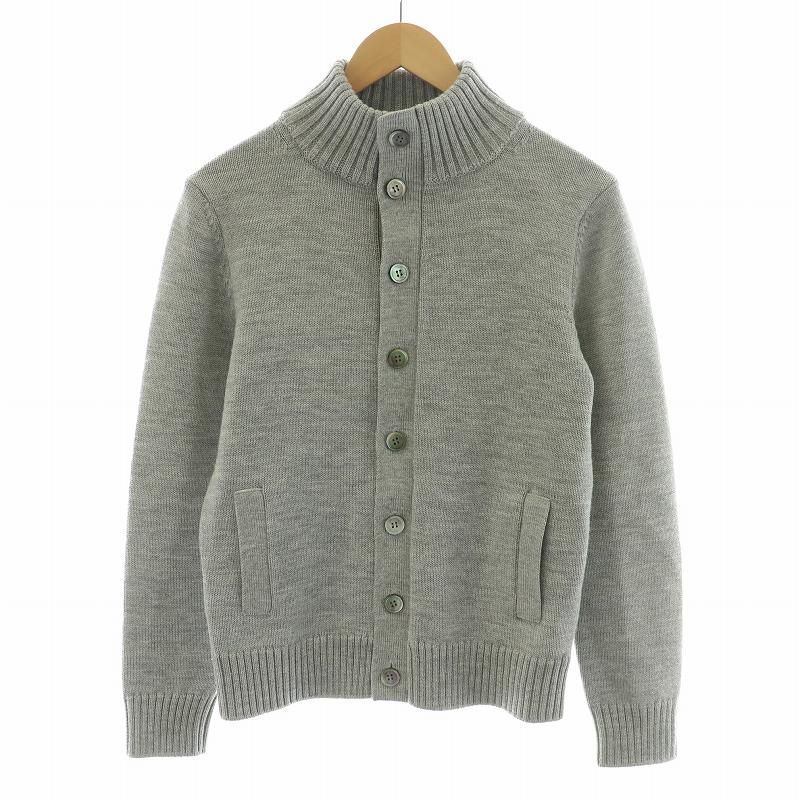メーカーズシャツ カマクラ MAKERS SHIRT 鎌倉 134 カーディガン ニット ハイネック 貝ボタン 長袖 46 M グレー /NQ