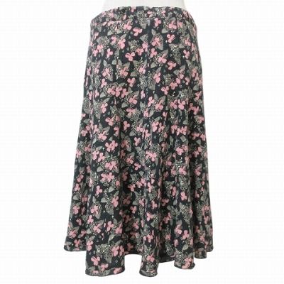 美品✨MaxMara 花柄 黒 膝丈シルクスカート マックスマーラ ウィークエンドライン MAX MARA WEEKEND LINE 美