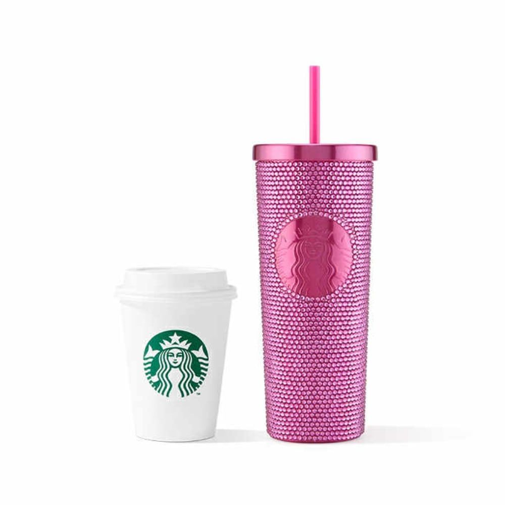 海外限定 Starbucks スターバックス ピンクラインストーン カップ
