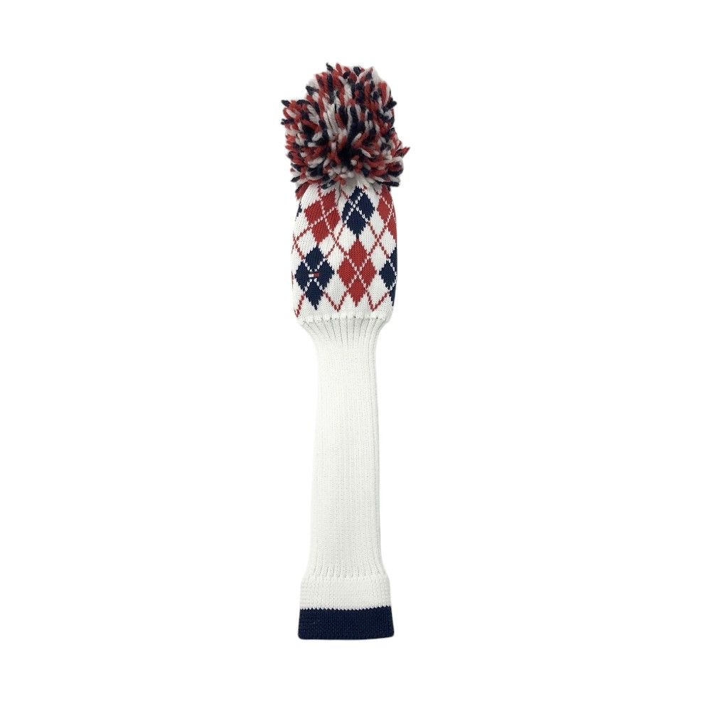 TOMMY HILFIGER GOLF トミー ヒルフィガーゴルフ  ニット ヘッドカバー アーガイル柄 ホワイト系 DR [240101366104] ゴルフウェア ストスト