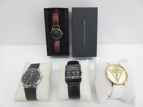 エンポリオアルマーニ インディペンデント ダニエルウェリントン GUESS 腕時計 4点 メンズ