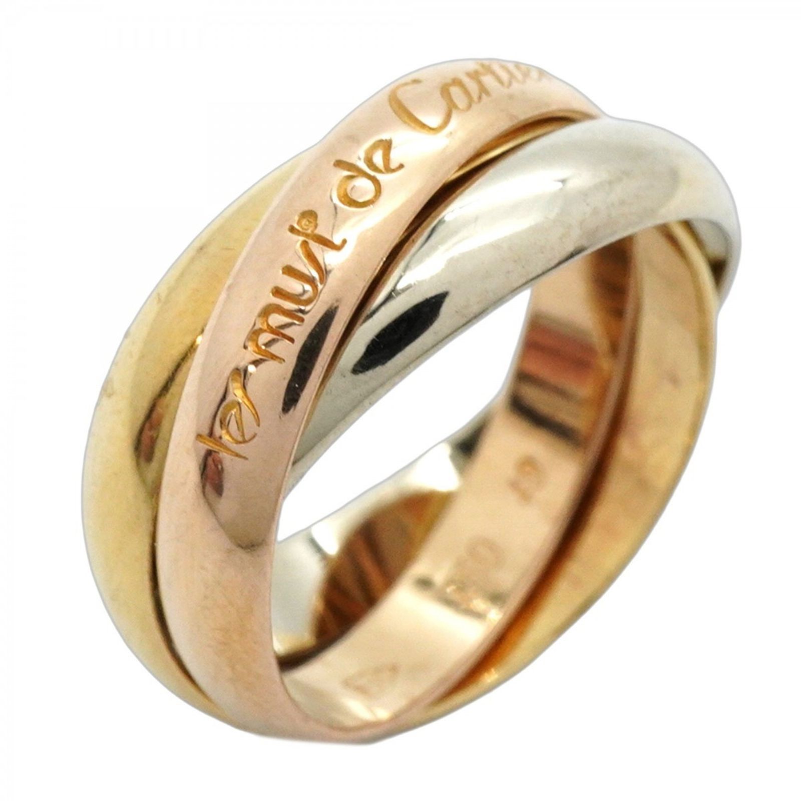 カルティエ Cartier カルティエ リング トリニティ 18KYG イエローゴールド 18KWG ホワイトゴールド 18KPG ピンクゴールド ＃49レディース