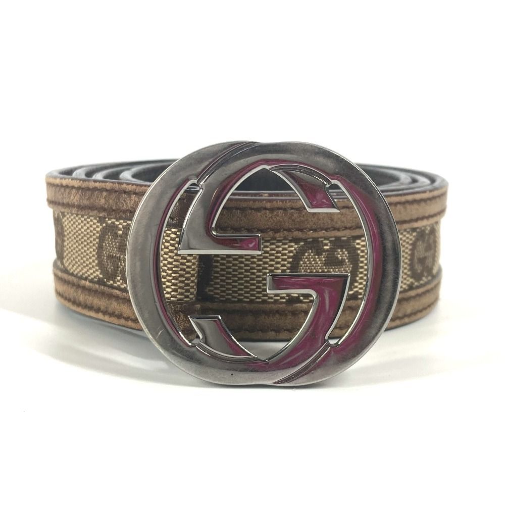Gucci GGロゴ ベルト キャンバス レザー GUCCI グッチ ベルト GG ロゴ バックル GGキャンバス/レザー