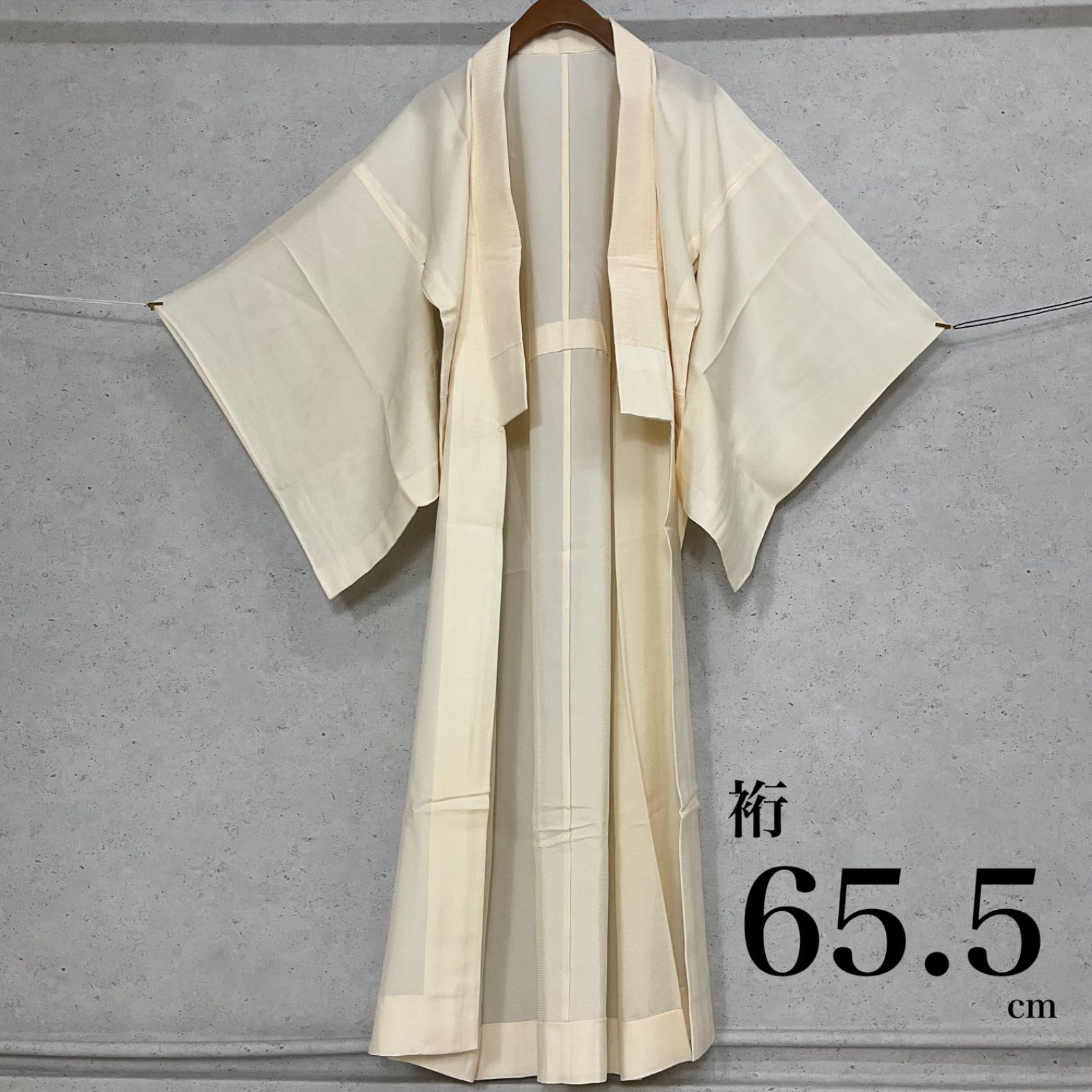 ◆kimono+one◆未使用同然◆夏物◆単衣◆夏長襦袢◆最高級駒絽織◆半襟付◆オフホワイト◆ウツヒ◆裄65.5肩丈131.5◆夏着物絽織紗織着物帯附下訪問着小紋紬夏襦袢◆K1010