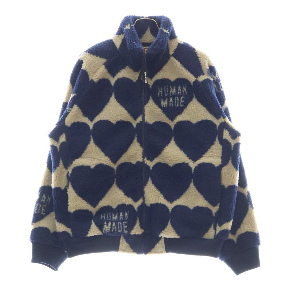 HUMAN MADE ヒューマンメイド 24AW HEART FLEECE JACKET ハートフリースジャケット ネイビー HM28JK040