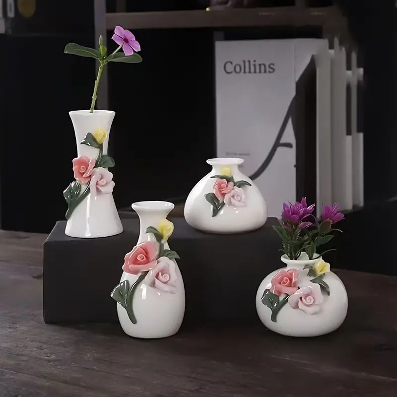 の小さなミニ花瓶、高外観レベルの家の装飾花瓶、セラミックハンドピンチフラワー花瓶、聖パトリックの日イースター装飾、美的な部屋の装飾、春の家の装飾 min#