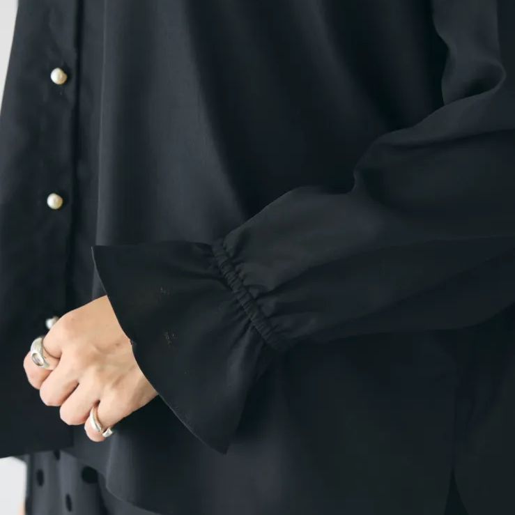 meraki frene bebed 水玉 ドットフリルカラーブラウス メレンゲ