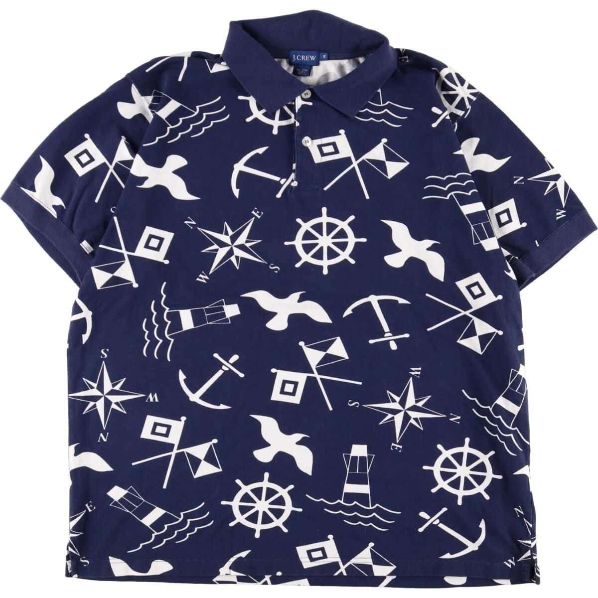 古着 ジェイクルー J.Crew 総柄 半袖 ポロシャツ メンズXL/eaa356257