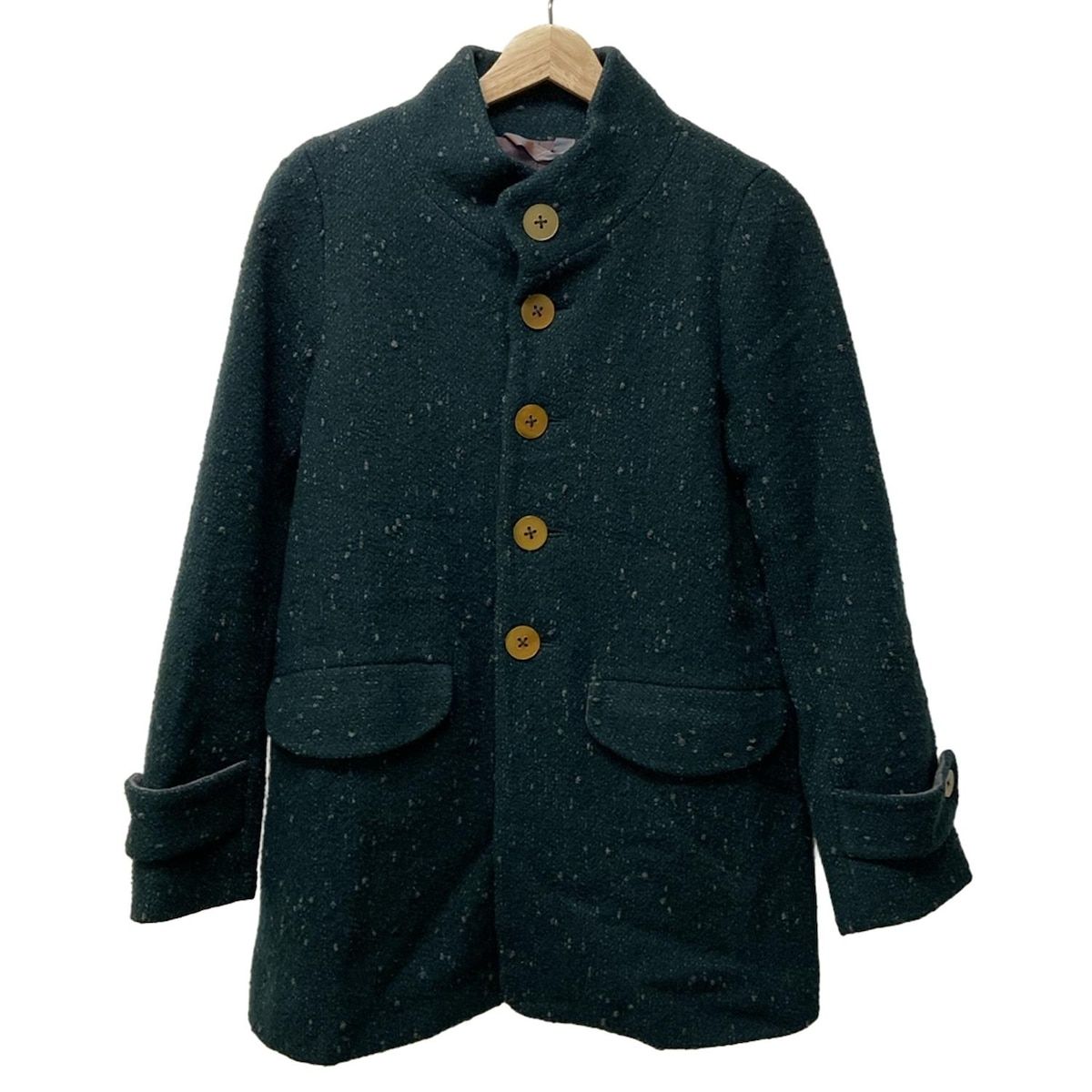 Pallas Palace パラスパレス コート サイズ3 L レディース - ダークグリーン×グレー 長袖 冬