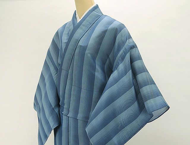 夏物 紬 新品 仕立て上がり 正絹 夏物 蕪重織物謹製 夏織物夏陰 縦縞