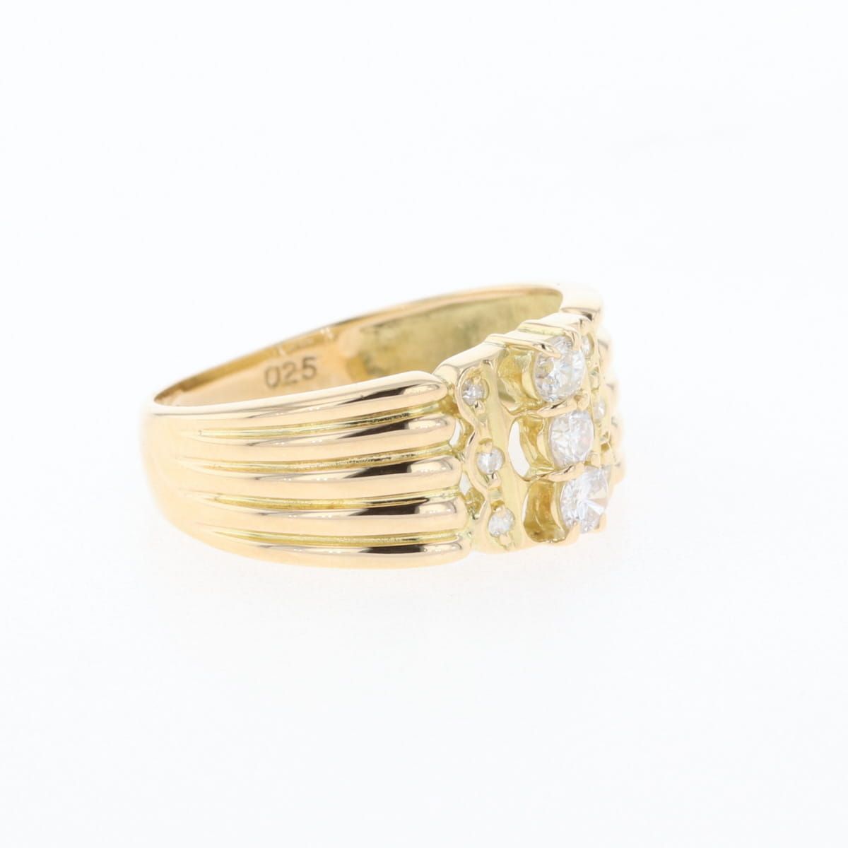 k18 メレダイヤリング10号♪ メレダイヤ デザインリング 10号 K18