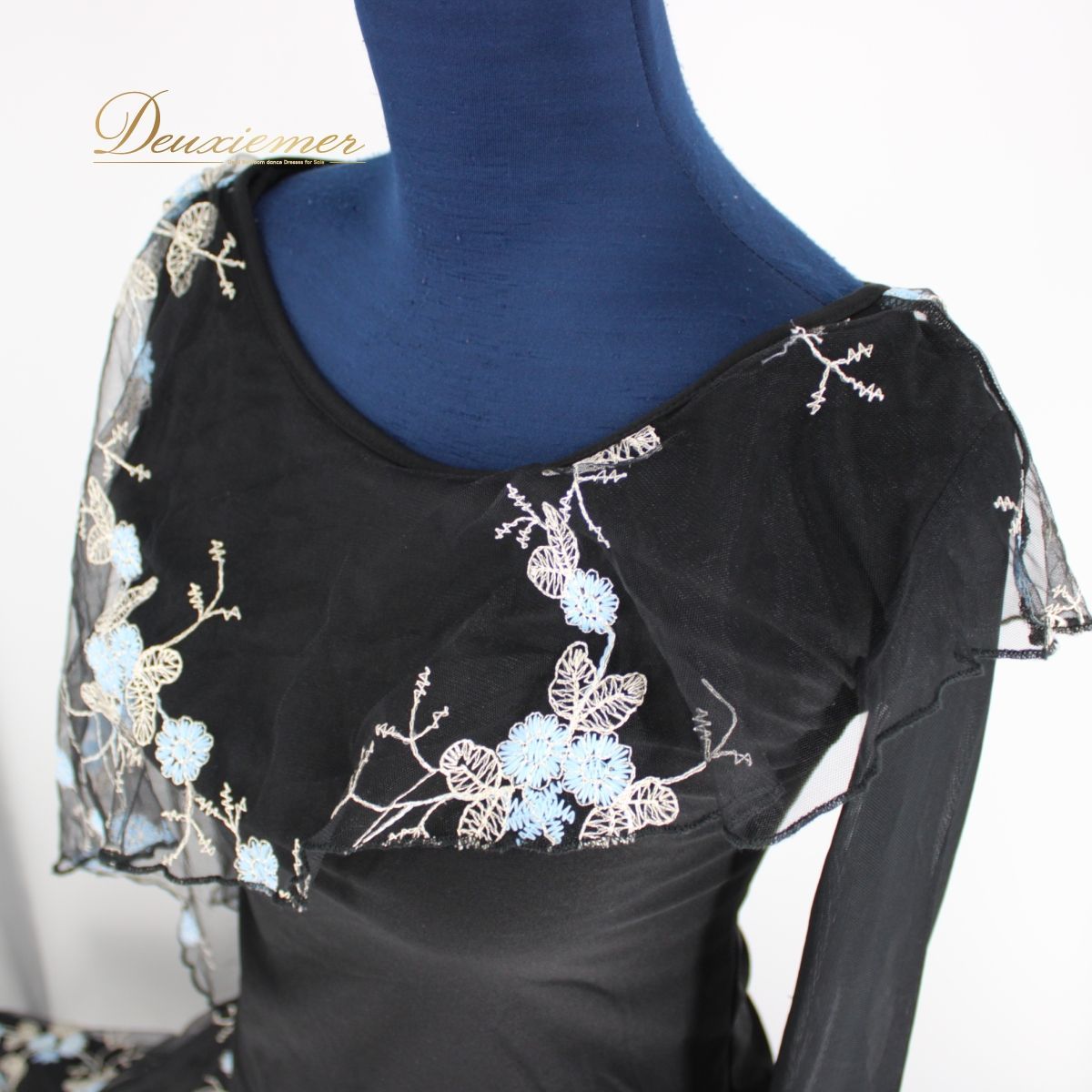【美品 社交ダンス衣装】上下セット トップス スカート leirena 水色 黒 美品 社交ダンス衣装】上下セット トップス スカート 黒 紫