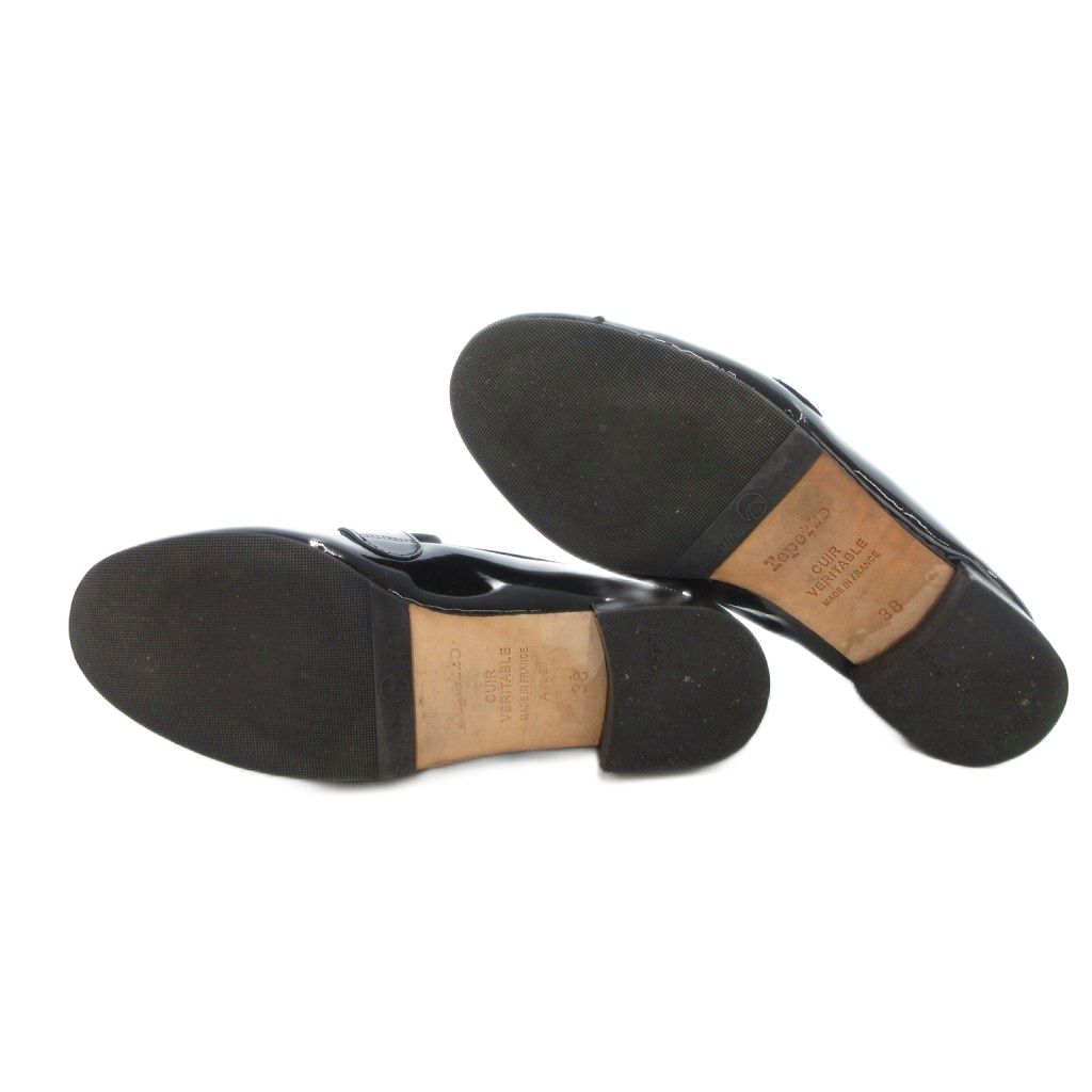 Repetto 黒 パテントレザー ローファー　39 24cm レペット Repetto パテントレザーローファー パンプス 牛革 38
