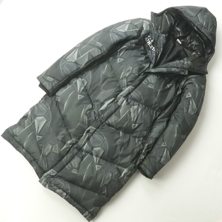 極美品 ATHLETA アスレタ 幾何学 撥水ナイロン パーカ マキシロング丈 