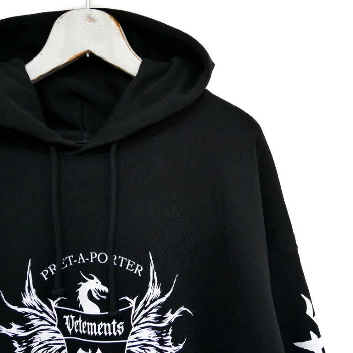 VETEMENTS ヴェトモン 21AW Black Label Logo Hoodie ブラック