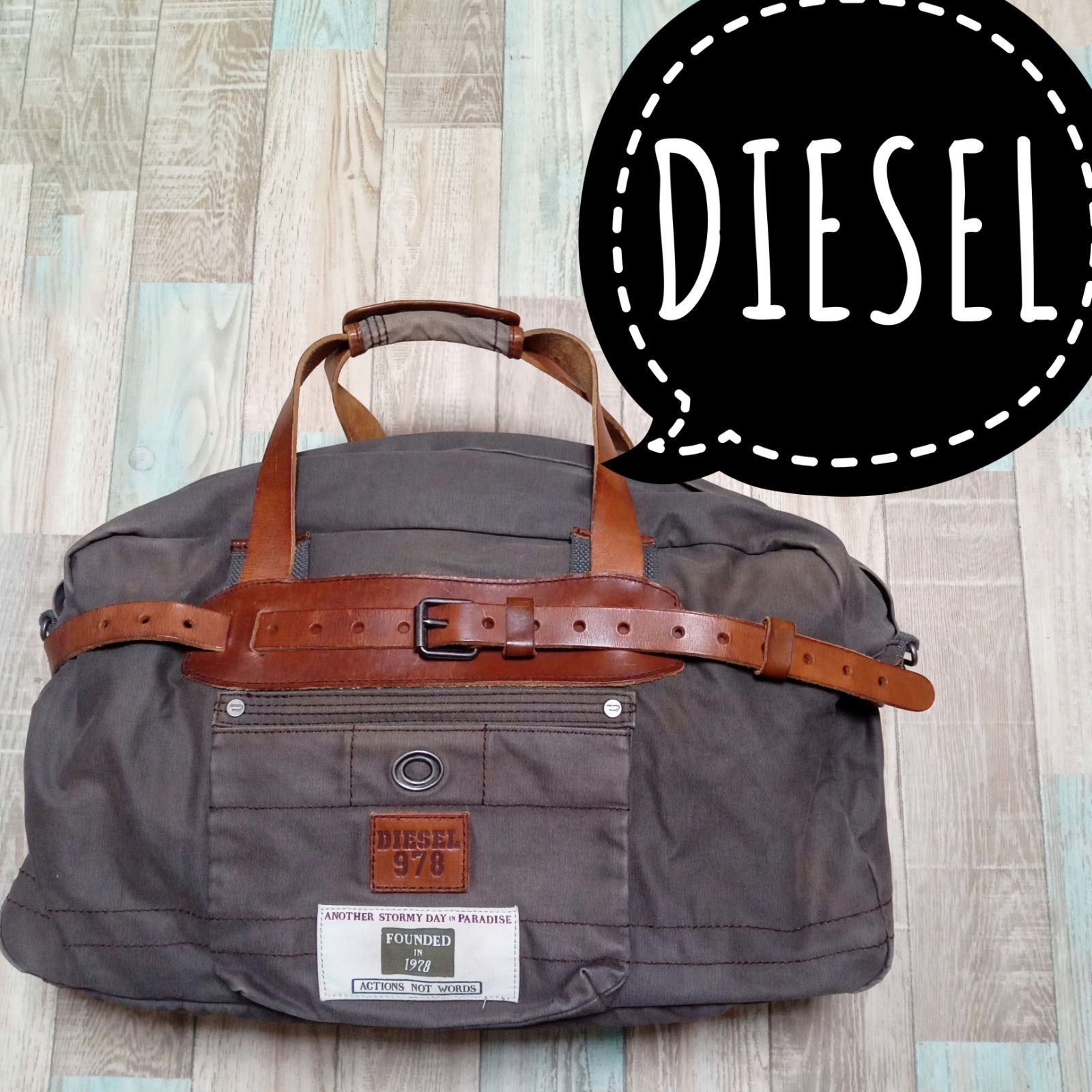 DIESEL ディーゼル バッグ ミリタリー ヴィンテージ ベルト 頑丈 