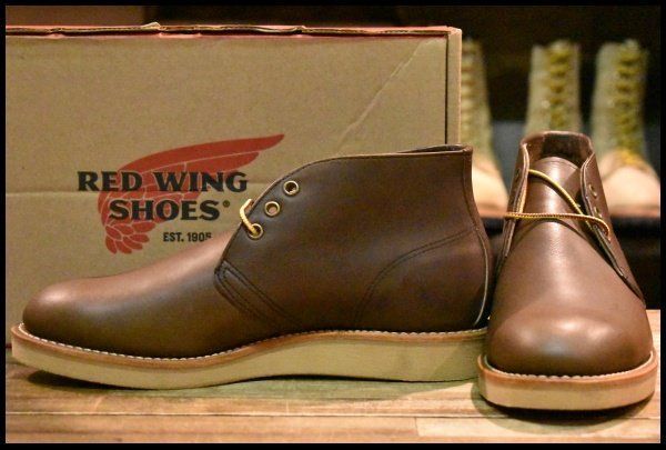 8.5D ♥ 11年 レッドウィング 8596 チャッカ ワークチャッカ プレーントゥ ブラウン 茶色 短靴 ブーツ redwing HOPESMORE FI061