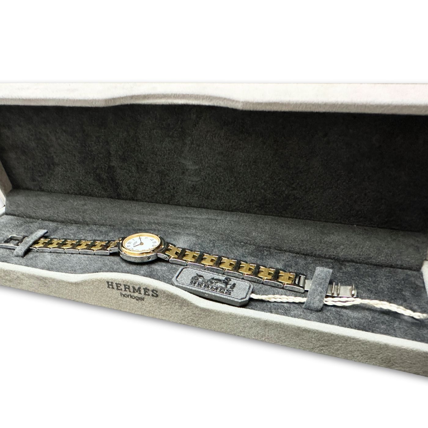 【HERMES】エルメスクリッパー　腕時計 美品　【付属品完備、電池交換済み‼️】 新品電池交換済み✨HERMES エルメス 箱付き クリッパー 24mm