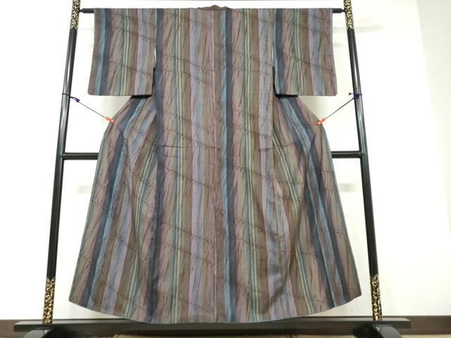 平和屋着物○上質な紬 絞り 変わり間道 正絹 逸品 未使用 DAAS3124ps