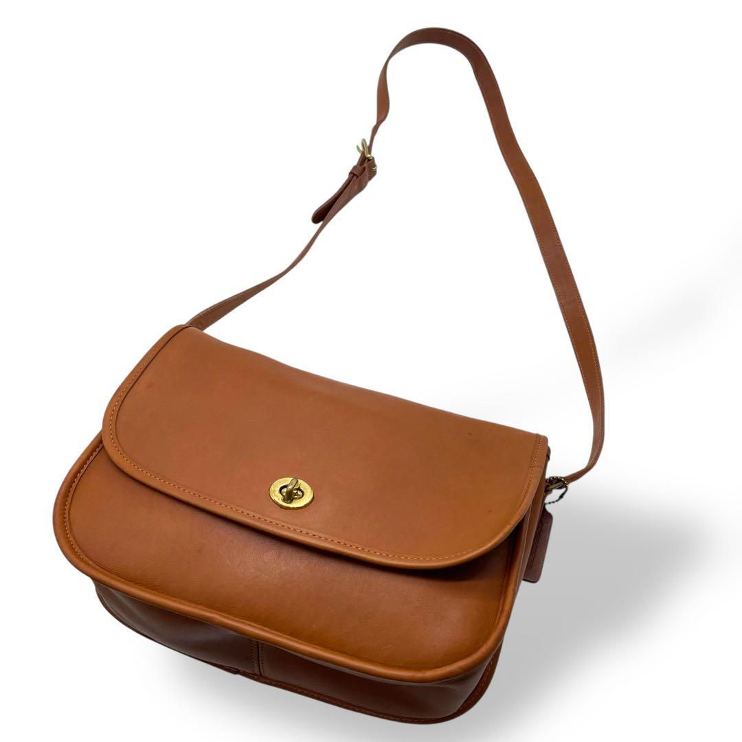 美品 COACH オールドコーチ USA製 ショルダーバッグ レザー