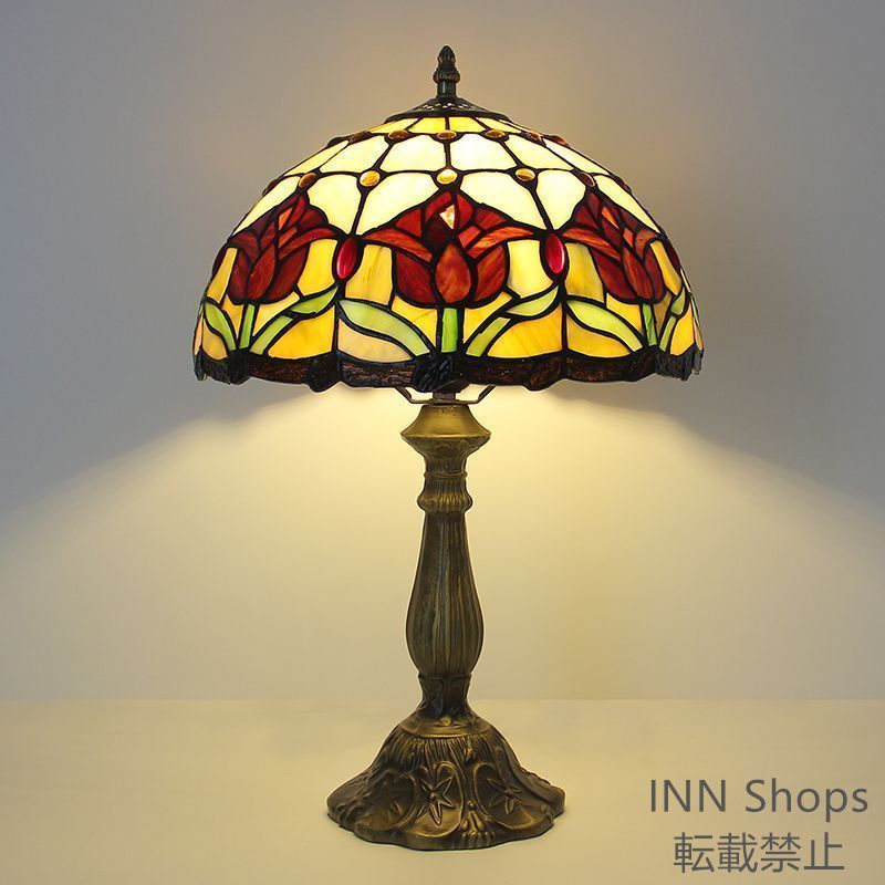 ステンドグラス風 スタンドライト/テーブルスタンド/卓上 ランプ 照明