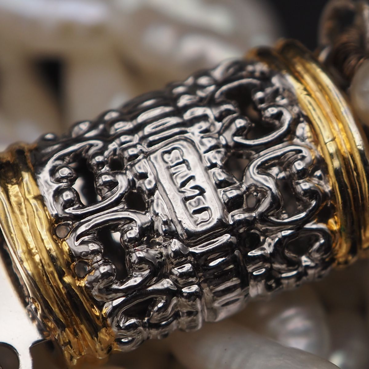 G716 淡水真珠 パール SILVER刻印 ネックレス 8連 デザイン