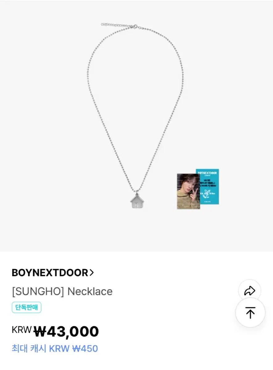 未開封 ソンホ 2周年 ネックレス トレカ付 boynextdoor ボイネク BOYNEXTDOOR(ボイネク) 2 周年 ネックレス ソンホ(SUNGHO) 出品