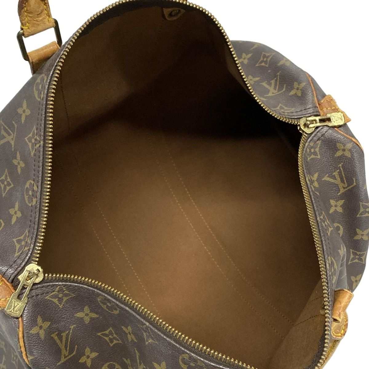ルイヴィトン  キーポル45　ボストンバッグ モノグラム　PVC　ヌメ革 茶色 LOUIS VUITTON ルイヴィトン キーポル50 モノグラムグラフィティ