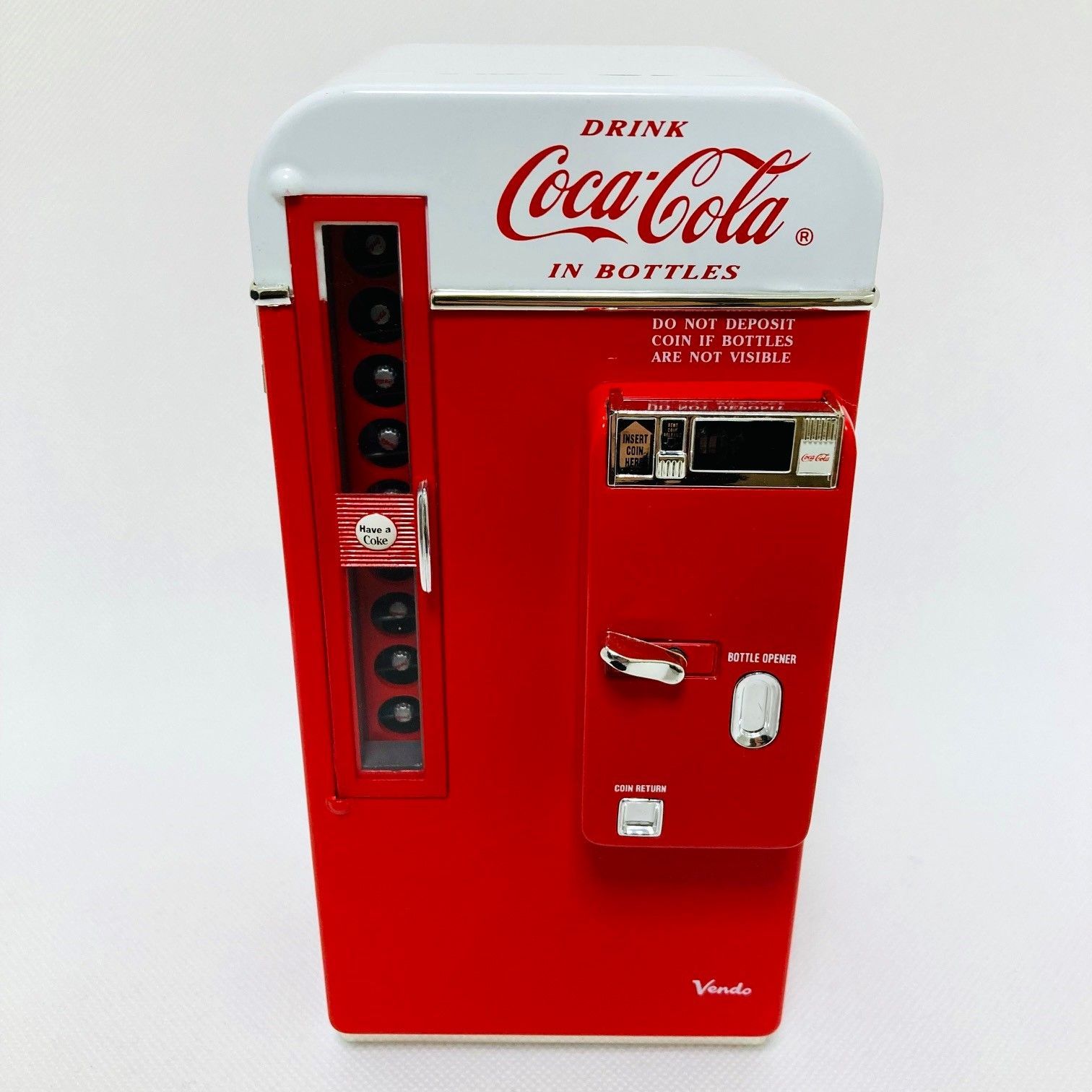 ☆美品【コカコーラ 自動販売機型 ミュージック貯金箱 動作良好 