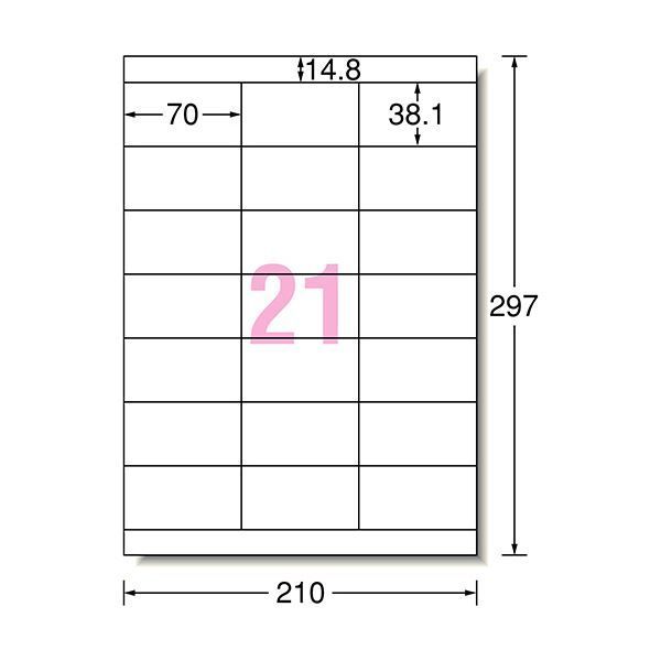 まとめ）エーワン ラベルシール[プリンタ兼用]再生紙・ホワイト A4 21