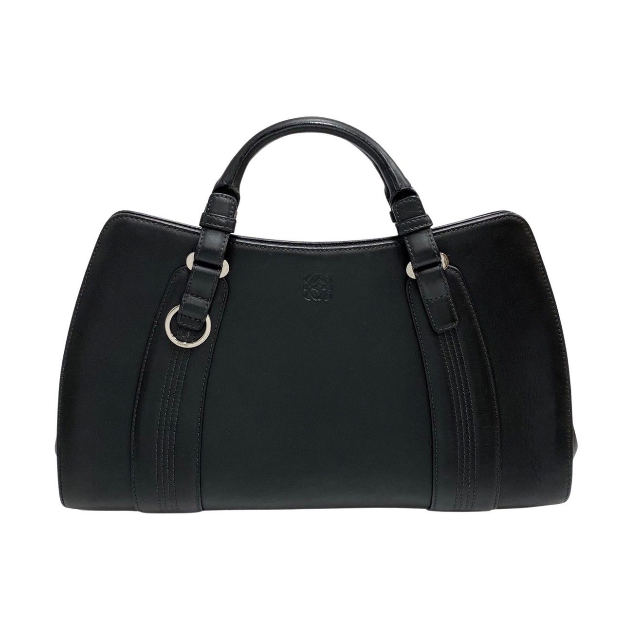 極 美品 LOEWE ロエベ カモッシオ アナグラム ロゴ レザー 本革 トート 